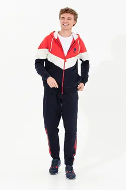 شلوار راحتی مردانه طرحدار دمپا کش سرمه ای یو اس پولو