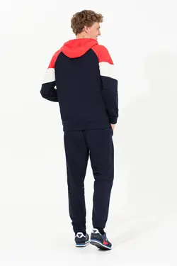 شلوار راحتی مردانه طرحدار دمپا کش سرمه ای یو اس پولو