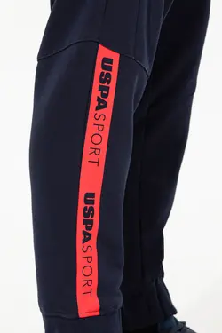 شلوار راحتی مردانه طرحدار دمپا کش سرمه ای یو اس پولو