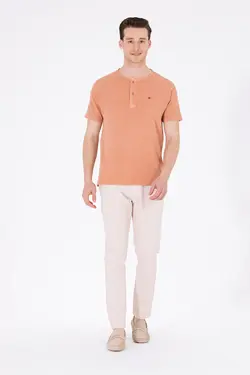 شلوار کتان و پارچه ای مردانه مخروطی شتری یو اس پولو