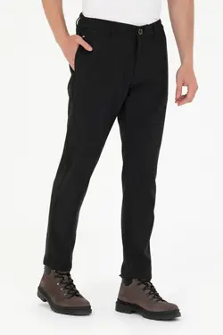 شلوار کتان و پارچه ای مردانه مخروطی زغالی یو اس پولو