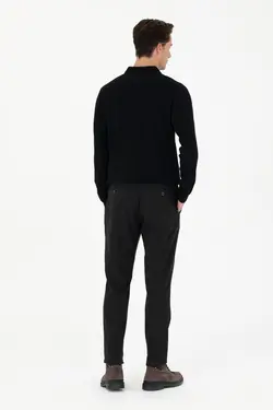 شلوار کتان و پارچه ای مردانه مخروطی زغالی یو اس پولو