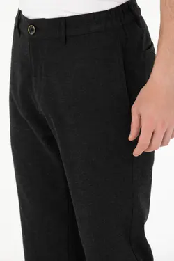 شلوار کتان و پارچه ای مردانه مخروطی زغالی یو اس پولو