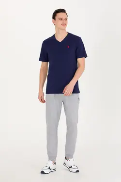 شلوار راحتی مردانه دمپا کشی خاکستری ملانژ یو اس پولو