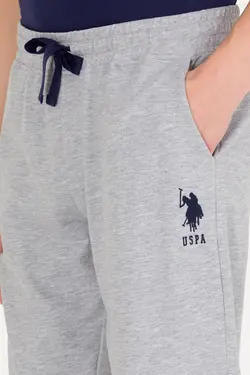 شلوار راحتی مردانه دمپا کشی خاکستری ملانژ یو اس پولو