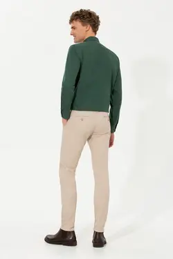 شلوار کتان و پارچه ای مردانه اسلیم کنار جیبدار خاکستری یو اس پولو