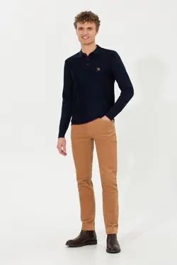 شلوار کتان و پارچه ای مردانه جیبدار اسلیم فیت مازویی یو اس پولو