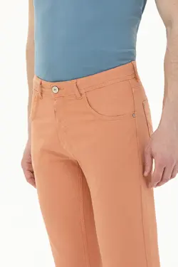 شلوار کتان و پارچه ای مردانه اسلیم فیت آجری یو اس پولو