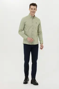 شلوار کتان و پارچه ای مردانه اسلیم فیت سرمه ای یو اس پولو