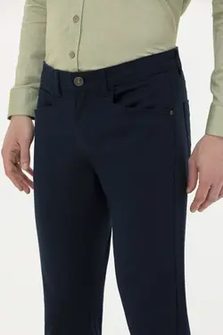 شلوار کتان و پارچه ای مردانه اسلیم فیت سرمه ای یو اس پولو