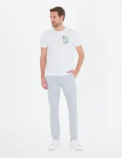 شلوار کتان و پارچه ای مردانه جیبدار مدل جذب آبی روشن پیرکاردین