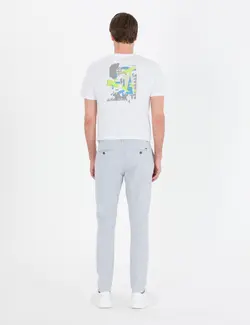 شلوار کتان و پارچه ای مردانه جیبدار مدل جذب آبی روشن پیرکاردین