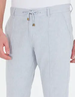 شلوار کتان و پارچه ای مردانه جیبدار مدل جذب آبی روشن پیرکاردین