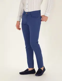 شلوار کتان و پارچه ای مردانه جیبدار مدل جذب آبی نیلی پیرکاردین