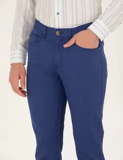 شلوار کتان و پارچه ای مردانه جیبدار مدل جذب آبی نیلی پیرکاردین