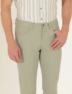 شلوار کتان و پارچه ای مردانه جیبدار مدل جذب سبز روشن پیرکاردین