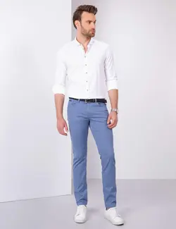 شلوار کتان و پارچه ای مردانه جیبدار جذب آبی پیرکاردین