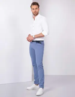 شلوار کتان و پارچه ای مردانه جیبدار جذب آبی پیرکاردین