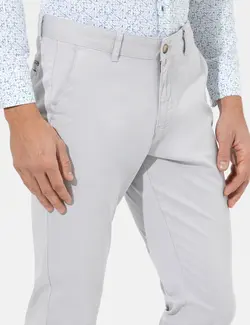 شلوار کتان و پارچه ای مردانه جیبدار نخی جذب خاکستری روشن پیرکاردین