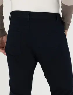 شلوار کتان و پارچه ای مردانه جیبدار جذب سرمه ای پیرکاردین