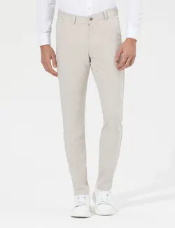 شلوار کتان و پارچه ای مردانه طرحدار جیبدار مدل جذب بژ پیرکاردین