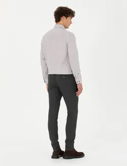 شلوار کتان و پارچه ای مردانه طرحدار جیبدار مدل جذب زغالی پیرکاردین