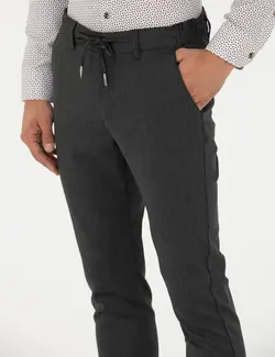 شلوار کتان و پارچه ای مردانه طرحدار جیبدار مدل جذب زغالی پیرکاردین