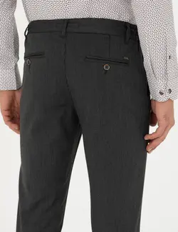 شلوار کتان و پارچه ای مردانه طرحدار جیبدار مدل جذب زغالی پیرکاردین