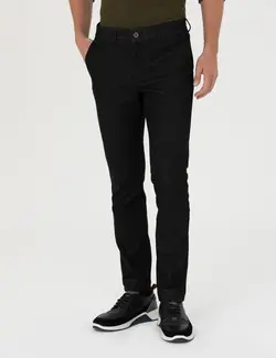 شلوار کتان و پارچه ای مردانه طرحدار جیبدار مدل جذب سیاه پیرکاردین