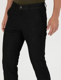 شلوار کتان و پارچه ای مردانه طرحدار جیبدار مدل جذب سیاه پیرکاردین