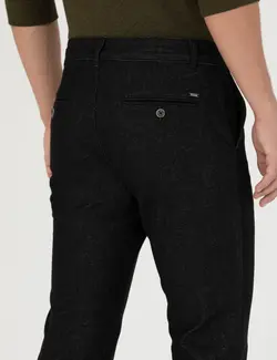 شلوار کتان و پارچه ای مردانه طرحدار جیبدار مدل جذب سیاه پیرکاردین