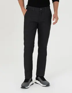 شلوار کتان و پارچه ای مردانه طرحدار جیبدار زغالی پیرکاردین