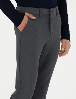 شلوار کتان و پارچه ای مردانه طرحدار جیبدار مدل جذب سرمه ای پیرکاردین