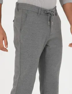 شلوار کتان و پارچه ای مردانه طرحدار جیبدار مدل جذب خاکستری پیرکاردین