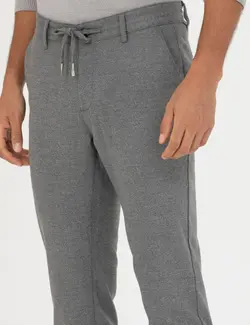 شلوار کتان و پارچه ای مردانه طرحدار جیبدار مدل جذب خاکستری پیرکاردین