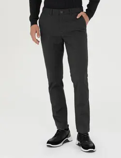 شلوار کتان و پارچه ای مردانه طرحدار جیبدار مدل جذب زغالی پیرکاردین