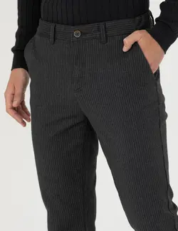 شلوار کتان و پارچه ای مردانه طرحدار جیبدار مدل جذب زغالی پیرکاردین