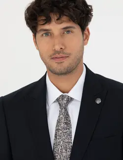 کت و شلوار مردانه ساده جذب سرمه ای پیرکاردین