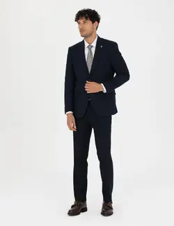 کت و شلوار مردانه ساده جذب سرمه ای پیرکاردین