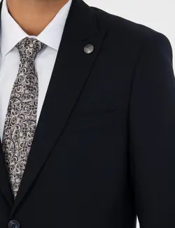 کت و شلوار مردانه ساده جذب سرمه ای پیرکاردین