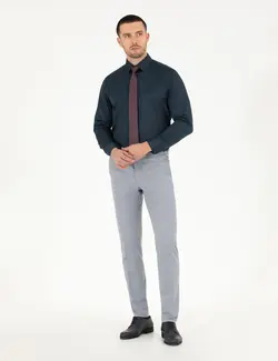 پیراهن آستین بلند مردانه جذب سرمه ای پیرکاردین