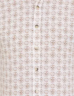 پیراهن آستین بلند مردانه یقه برگردان طرحدار جذب قهوه ای روشن پیرکاردین