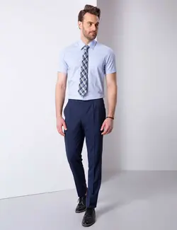 پیراهن آستین کوتاه مردانه آبی روشن پیرکاردین