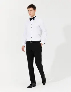 پیراهن آستین بلند مردانه جذب سفید پیرکاردین