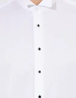 پیراهن آستین بلند مردانه جذب سفید پیرکاردین