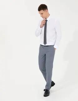 پیراهن آستین بلند مردانه جذب سفید پیرکاردین