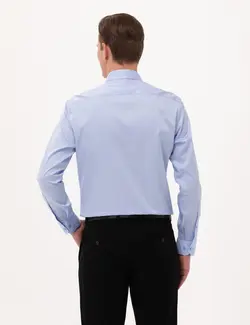 پیراهن آستین بلند مردانه جذب آبی تیره پیرکاردین