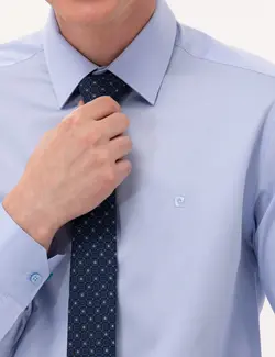 پیراهن آستین بلند مردانه جذب آبی تیره پیرکاردین