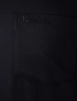 پیراهن آستین بلند مردانه یقه کلاسیک ساده جیبدار سیاه پیرکاردین