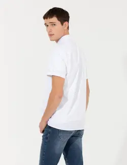 پیراهن آستین کوتاه مردانه یقه برگردان تک جیب سرمه ای پیرکاردین